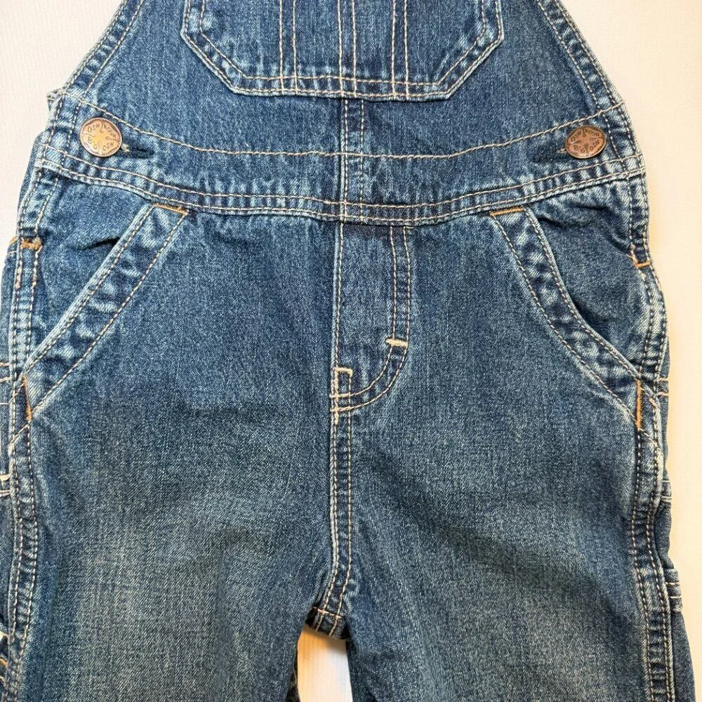 OSH KOSH B'Gosh Denim Overalls Vestbak Dark Blue Jean 24 Mos Vintage